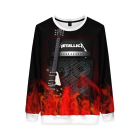 Женский свитшот 3D с принтом Metallica в Тюмени, 100% полиэстер с мягким внутренним слоем | круглый вырез горловины, мягкая резинка на манжетах и поясе, свободная посадка по фигуре | logo | metal | metallica | music | rock | лого | логотип | метал | металика | металлика | музыка | рок