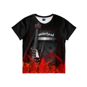 Детская футболка 3D с принтом Motorhead в Тюмени, 100% гипоаллергенный полиэфир | прямой крой, круглый вырез горловины, длина до линии бедер, чуть спущенное плечо, ткань немного тянется | logo | metal | motorhead | music | rock | лого | логотип | метал | музыка | рок