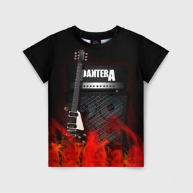 Детская футболка 3D с принтом Pantera в Тюмени, 100% гипоаллергенный полиэфир | прямой крой, круглый вырез горловины, длина до линии бедер, чуть спущенное плечо, ткань немного тянется | logo | metal | music | pantera | rock | лого | логотип | метал | музыка | рок