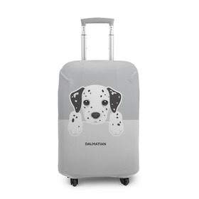 Чехол для чемодана 3D с принтом Dalmatian Puppy в Тюмени, 86% полиэфир, 14% спандекс | двустороннее нанесение принта, прорези для ручек и колес | далматин | далматинец | домашние животные | пес | песик | собака | собачка | терьер | шпиц