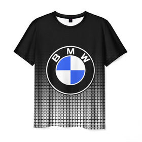 Мужская футболка 3D с принтом BMW 2018 Black and White IV в Тюмени, 100% полиэфир | прямой крой, круглый вырез горловины, длина до линии бедер | Тематика изображения на принте: bmw | автомобильные | бмв | машины