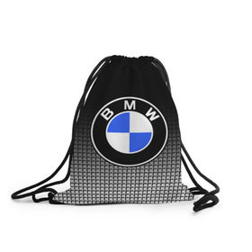 Рюкзак-мешок 3D с принтом BMW 2018 Black and White IV в Тюмени, 100% полиэстер | плотность ткани — 200 г/м2, размер — 35 х 45 см; лямки — толстые шнурки, застежка на шнуровке, без карманов и подкладки | bmw | автомобильные | бмв | машины