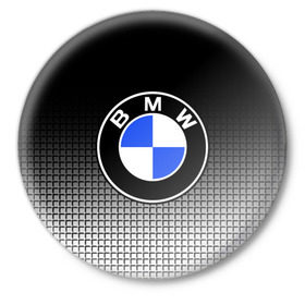 Значок с принтом BMW 2018 Black and White IV в Тюмени,  металл | круглая форма, металлическая застежка в виде булавки | bmw | автомобильные | бмв | машины