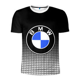 Мужская футболка 3D спортивная с принтом BMW 2018 Black and White IV в Тюмени, 100% полиэстер с улучшенными характеристиками | приталенный силуэт, круглая горловина, широкие плечи, сужается к линии бедра | Тематика изображения на принте: bmw | автомобильные | бмв | машины