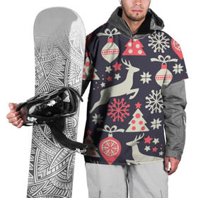 Накидка на куртку 3D с принтом Зимние фантазии в Тюмени, 100% полиэстер |  | елка | елочные игрушки | новый год | олень | снег | снежинки
