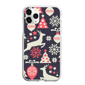 Чехол для iPhone 11 Pro матовый с принтом Зимние фантазии в Тюмени, Силикон |  | елка | елочные игрушки | новый год | олень | снег | снежинки