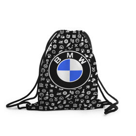 Рюкзак-мешок 3D с принтом BMW LIFE STYLE в Тюмени, 100% полиэстер | плотность ткани — 200 г/м2, размер — 35 х 45 см; лямки — толстые шнурки, застежка на шнуровке, без карманов и подкладки | bmw | автомобиль | автомобильные | бмв | машины