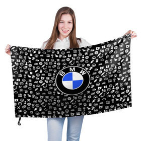 Флаг 3D с принтом BMW LIFE STYLE в Тюмени, 100% полиэстер | плотность ткани — 95 г/м2, размер — 67 х 109 см. Принт наносится с одной стороны | bmw | автомобиль | автомобильные | бмв | машины