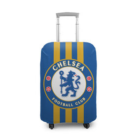 Чехол для чемодана 3D с принтом Chelsea 2018 Gold Line в Тюмени, 86% полиэфир, 14% спандекс | двустороннее нанесение принта, прорези для ручек и колес | chelsea | fc | спорт | спортивные | футбол | футбольный клуб | челси