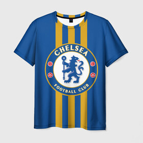 Мужская футболка 3D с принтом Chelsea 2018 Gold Line в Тюмени, 100% полиэфир | прямой крой, круглый вырез горловины, длина до линии бедер | chelsea | fc | спорт | спортивные | футбол | футбольный клуб | челси