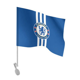 Флаг для автомобиля с принтом Chelsea 2018 White Line в Тюмени, 100% полиэстер | Размер: 30*21 см | chelsea | спорт | спортивные | футбол | футбольный клуб | челси