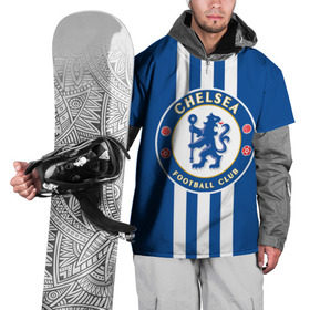 Накидка на куртку 3D с принтом Chelsea 2018 White Line в Тюмени, 100% полиэстер |  | chelsea | спорт | спортивные | футбол | футбольный клуб | челси
