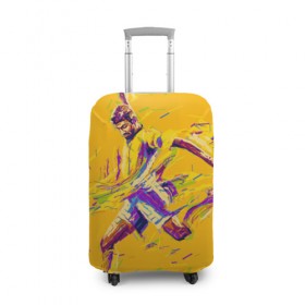 Чехол для чемодана 3D с принтом Футболист в Тюмени, 86% полиэфир, 14% спандекс | двустороннее нанесение принта, прорези для ручек и колес | pop art | поп арт | цвета | яркие