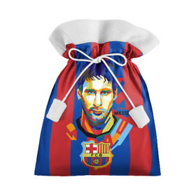 Подарочный 3D мешок с принтом Lionel Messi в Тюмени, 100% полиэстер | Размер: 29*39 см | barcelona | lionel | messi | барселона | лионель | месси | поп арт