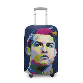 Чехол для чемодана 3D с принтом Cristiano Ronaldo в Тюмени, 86% полиэфир, 14% спандекс | двустороннее нанесение принта, прорези для ручек и колес | криштиану | реал мадрид | роналду
