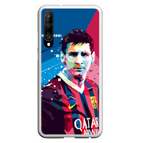 Чехол для Honor P30 с принтом Lionel Messi в Тюмени, Силикон | Область печати: задняя сторона чехла, без боковых панелей | barcelona | lionel | messi | барселона | лионель | месси | поп арт