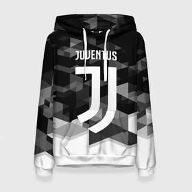 Женская толстовка 3D с принтом JUVENTUS / ЮВЕНТУС GEOMETRY SPORT в Тюмени, 100% полиэстер  | двухслойный капюшон со шнурком для регулировки, мягкие манжеты на рукавах и по низу толстовки, спереди карман-кенгуру с мягким внутренним слоем. | juventus | спорт | спортивные | футбол | футбольный клуб | ювентус