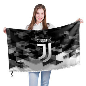 Флаг 3D с принтом Juventus 2018 Geometry Sport в Тюмени, 100% полиэстер | плотность ткани — 95 г/м2, размер — 67 х 109 см. Принт наносится с одной стороны | juventus | спорт | спортивные | футбол | футбольный клуб | ювентус