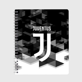 Тетрадь с принтом JUVENTUS ЮВЕНТУС GEOMETRY SPORT в Тюмени, 100% бумага | 48 листов, плотность листов — 60 г/м2, плотность картонной обложки — 250 г/м2. Листы скреплены сбоку удобной пружинной спиралью. Уголки страниц и обложки скругленные. Цвет линий — светло-серый
 | juventus | спорт | спортивные | футбол | футбольный клуб | ювентус