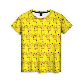 Женская футболка 3D с принтом Пикачу бомбинг в Тюмени, 100% полиэфир ( синтетическое хлопкоподобное полотно) | прямой крой, круглый вырез горловины, длина до линии бедер | anime | аниме | китай | мультфильмы | пикачу | пикачу бомбинг | покемоны