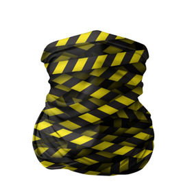 Бандана-труба 3D с принтом Черно-желтая лента в Тюмени, 100% полиэстер, ткань с особыми свойствами — Activecool | плотность 150‒180 г/м2; хорошо тянется, но сохраняет форму | danger | желтый | знак | ограждение | опастость | паттрен | скотч | черный