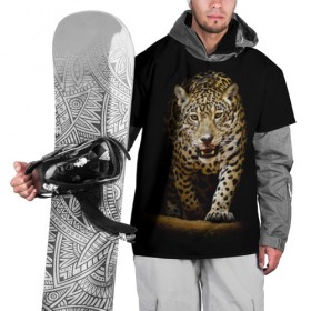 Накидка на куртку 3D с принтом Leopard в Тюмени, 100% полиэстер |  | дикая кошка | зверь | клыки | кот | леопард | оскал | пантера | природа | хищник | ягуар