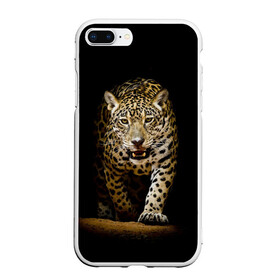 Чехол для iPhone 7Plus/8 Plus матовый с принтом Leopard в Тюмени, Силикон | Область печати: задняя сторона чехла, без боковых панелей | дикая кошка | зверь | клыки | кот | леопард | оскал | пантера | природа | хищник | ягуар