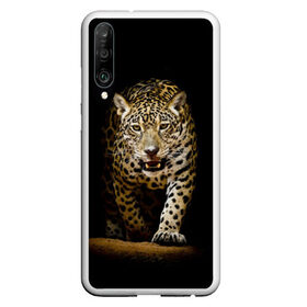 Чехол для Honor P30 с принтом Leopard в Тюмени, Силикон | Область печати: задняя сторона чехла, без боковых панелей | дикая кошка | зверь | клыки | кот | леопард | оскал | пантера | природа | хищник | ягуар