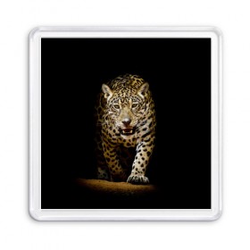 Магнит 55*55 с принтом Leopard в Тюмени, Пластик | Размер: 65*65 мм; Размер печати: 55*55 мм | дикая кошка | зверь | клыки | кот | леопард | оскал | пантера | природа | хищник | ягуар