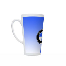 Кружка Латте с принтом BMW brand color в Тюмени, Белая керамика | Объем 480 мл; Высота 150 мм; Диаметр 90 мм | Тематика изображения на принте: 