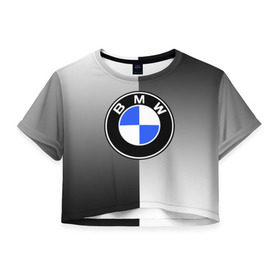 Женская футболка 3D укороченная с принтом BMW 2018 Reverse в Тюмени, 100% полиэстер | круглая горловина, длина футболки до линии талии, рукава с отворотами | Тематика изображения на принте: bmw | автомобиль | автомобильные | бмв | машины