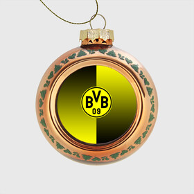 Стеклянный ёлочный шар с принтом FC Borussia 2018 Reverse в Тюмени, Стекло | Диаметр: 80 мм | боруссия | дортмунд