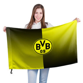 Флаг 3D с принтом FC Borussia 2018 Reverse в Тюмени, 100% полиэстер | плотность ткани — 95 г/м2, размер — 67 х 109 см. Принт наносится с одной стороны | боруссия | дортмунд