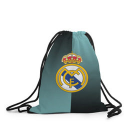 Рюкзак-мешок 3D с принтом Real Madrid 2018 Reverse в Тюмени, 100% полиэстер | плотность ткани — 200 г/м2, размер — 35 х 45 см; лямки — толстые шнурки, застежка на шнуровке, без карманов и подкладки | Тематика изображения на принте: emirates | fc | real madrid | реал мадрид | футбольный клуб | эмблема