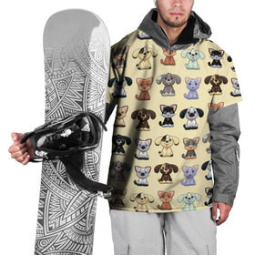 Накидка на куртку 3D с принтом Милые пушистики в Тюмени, 100% полиэстер |  | Тематика изображения на принте: год собаки | новый год | пес | собака | щенок