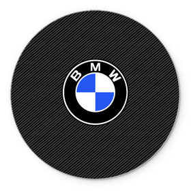 Коврик круглый с принтом BMW CARBON в Тюмени, резина и полиэстер | круглая форма, изображение наносится на всю лицевую часть | Тематика изображения на принте: bmw | bmw motorsport | bmw performance | carbon | m | motorsport | performance | sport | бмв | карбон | моторспорт | спорт