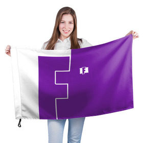 Флаг 3D с принтом FORTNITE big logo в Тюмени, 100% полиэстер | плотность ткани — 95 г/м2, размер — 67 х 109 см. Принт наносится с одной стороны | battle | battle royal | fortnite | royal | боевик | игры | логотип | фиолетовый