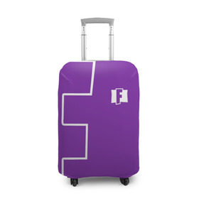 Чехол для чемодана 3D с принтом FORTNITE big logo в Тюмени, 86% полиэфир, 14% спандекс | двустороннее нанесение принта, прорези для ручек и колес | battle | battle royal | fortnite | royal | боевик | игры | логотип | фиолетовый
