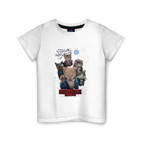 Детская футболка хлопок с принтом Stranger Things в Тюмени, 100% хлопок | круглый вырез горловины, полуприлегающий силуэт, длина до линии бедер | кот | коты | очень странные дела