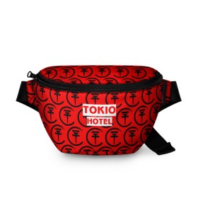 Поясная сумка 3D с принтом Tokio Hotel band logo 2018 в Тюмени, 100% полиэстер | плотная ткань, ремень с регулируемой длиной, внутри несколько карманов для мелочей, основное отделение и карман с обратной стороны сумки застегиваются на молнию | logo | music | pop | rock | tokio hotel | альтернатива | германия | металл | музыка | музыкальный | поп | рок