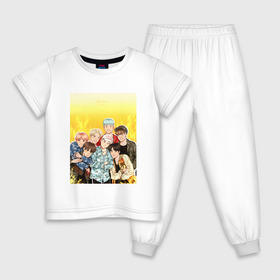 Детская пижама хлопок с принтом BTS в Тюмени, 100% хлопок |  брюки и футболка прямого кроя, без карманов, на брюках мягкая резинка на поясе и по низу штанин
 | bangtan boys | bts | bts army | бантаны бтс