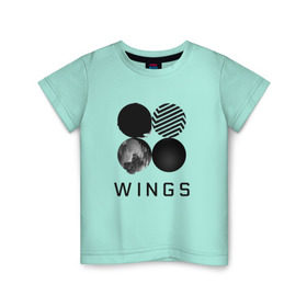 Детская футболка хлопок с принтом BTS wings в Тюмени, 100% хлопок | круглый вырез горловины, полуприлегающий силуэт, длина до линии бедер | bangtan boys | bts | bts army | бантаны бтс