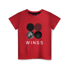 Детская футболка хлопок с принтом BTS Wings 2 в Тюмени, 100% хлопок | круглый вырез горловины, полуприлегающий силуэт, длина до линии бедер | bangtan boys | bts | bts army | бантаны бтс