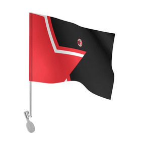 Флаг для автомобиля с принтом AC MILAN STAR в Тюмени, 100% полиэстер | Размер: 30*21 см | fc | milan | милан | спорт | спортивные | фк | футбол | футбольный клуб