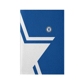 Обложка для паспорта матовая кожа с принтом CHELSEA STAR в Тюмени, натуральная матовая кожа | размер 19,3 х 13,7 см; прозрачные пластиковые крепления | chelsea | fc | спорт | спортивные | фк | футбол | футбольный клуб | челси