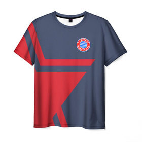 Мужская футболка 3D с принтом FC Bayern 2018 STAR в Тюмени, 100% полиэфир | прямой крой, круглый вырез горловины, длина до линии бедер | Тематика изображения на принте: bayern | fc | бавария | спорт | спортивные | фк | футбол | футбольный клуб