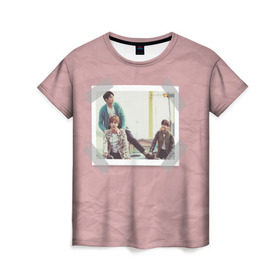 Женская футболка 3D с принтом BTS _2 в Тюмени, 100% полиэфир ( синтетическое хлопкоподобное полотно) | прямой крой, круглый вырез горловины, длина до линии бедер | bangtan boys | bts | bts army | бантаны бтс