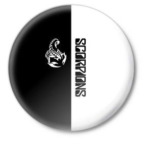 Значок с принтом Scorpions в Тюмени,  металл | круглая форма, металлическая застежка в виде булавки | Тематика изображения на принте: scorpions | группа | скорпионс | хард | хардрок