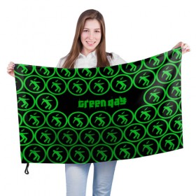 Флаг 3D с принтом Green day collection rock в Тюмени, 100% полиэстер | плотность ткани — 95 г/м2, размер — 67 х 109 см. Принт наносится с одной стороны | Тематика изображения на принте: 