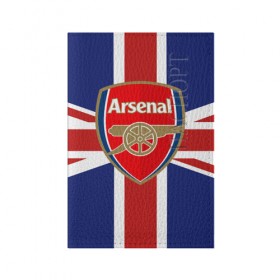 Обложка для паспорта матовая кожа с принтом FC Arsenal в Тюмени, натуральная матовая кожа | размер 19,3 х 13,7 см; прозрачные пластиковые крепления | Тематика изображения на принте: arsenal | england | football | logo | sport | англия | арсенал | арт | лига | лого | спорт | текстура | фк | флаг | футбол | футбольный клуб | эмблема